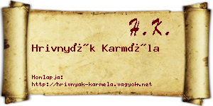 Hrivnyák Karméla névjegykártya